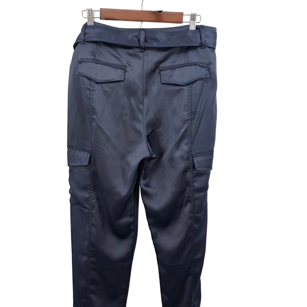 Sanctuary Navy Blue Satin Cargo Pants‎ with Belt & D Ring - Size 31 - Picture 7 of 8